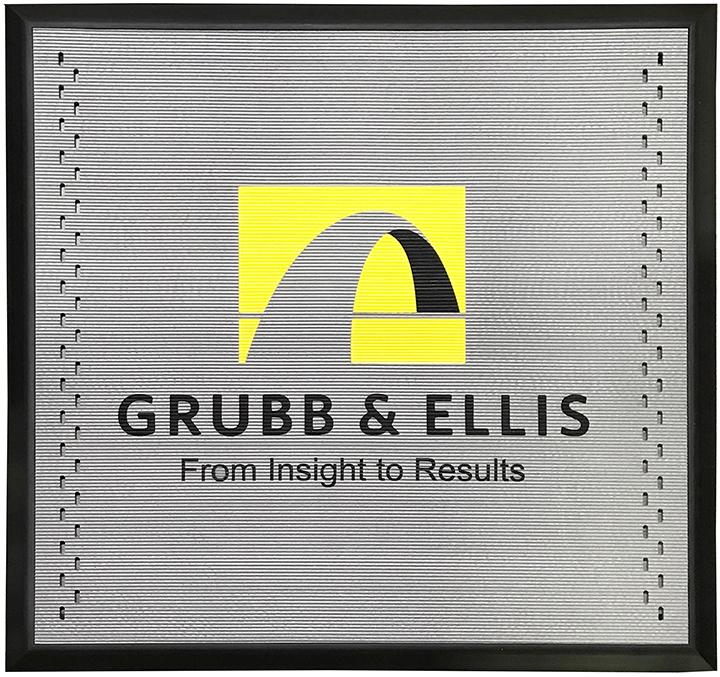 Incredible commercial gray outdoor mat with real estate logo by Niche